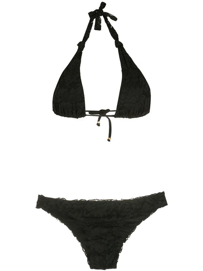 Textured Triangle Bikini Set