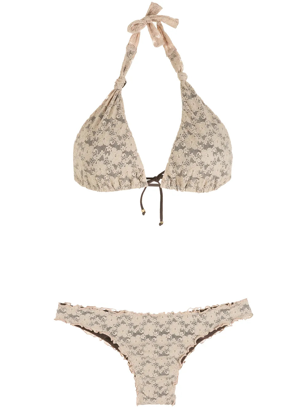 Lace Triangle Bikini Set