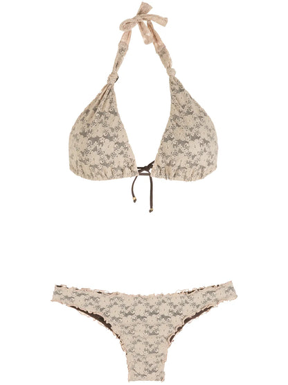 Lace Triangle Bikini Set