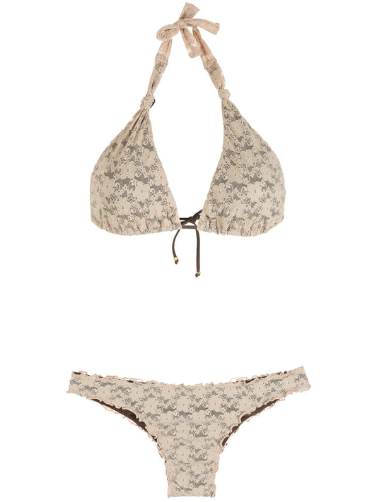 Lace Triangle Bikini Set
