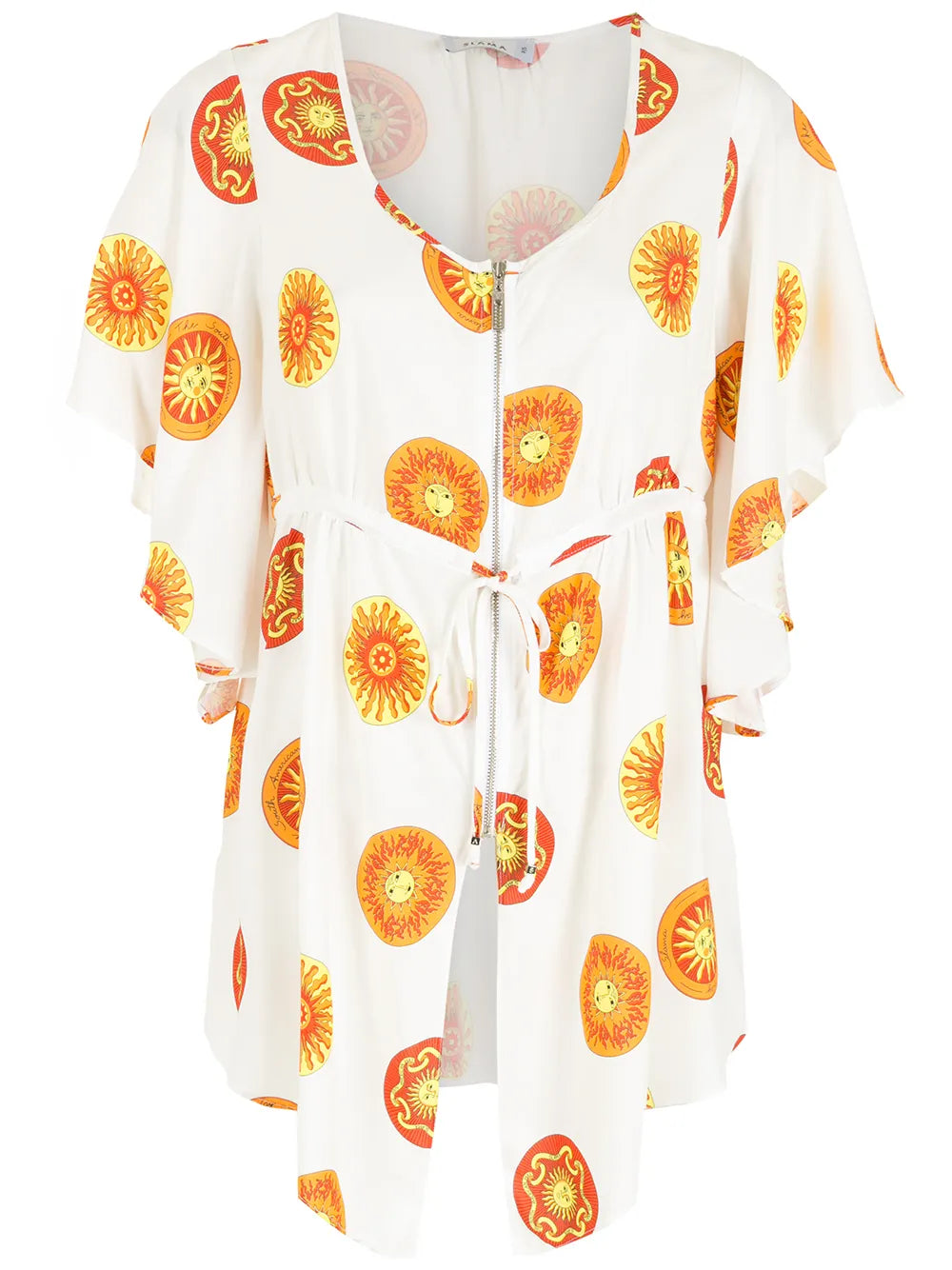 Tie-Fastening Printed Blouse