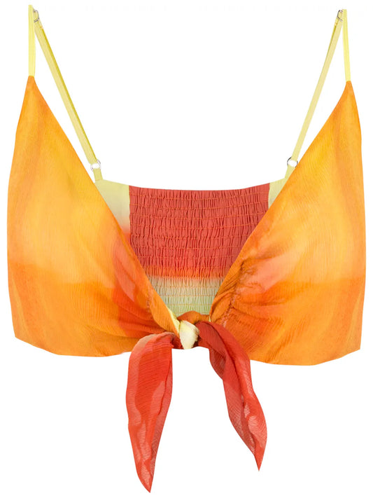 Tie-Fastening Cropped Top