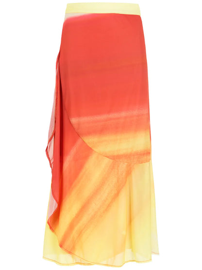 Printed Midi Skirt