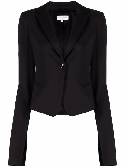 Single-Breasted Slit-Sleeve Blazer