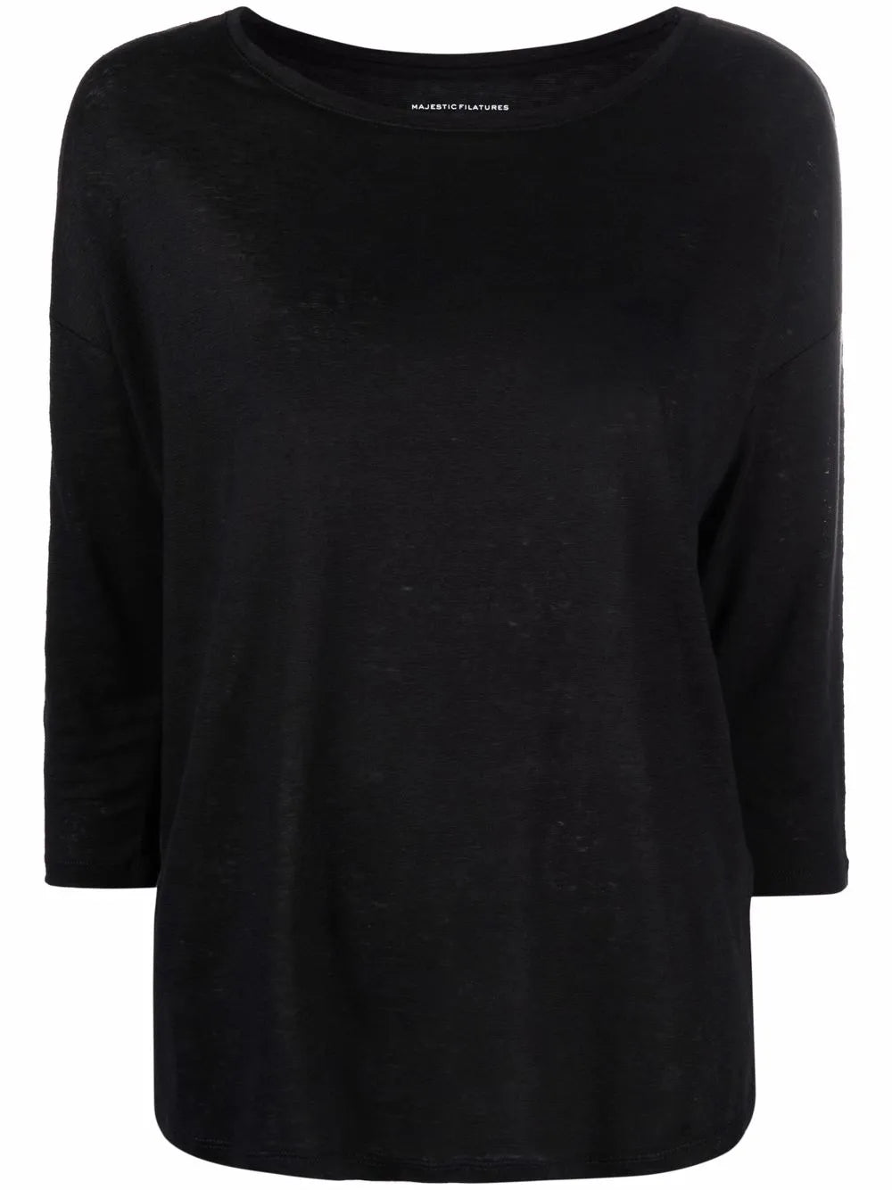 Three-Quarter Sleeve Linen-Blend Top