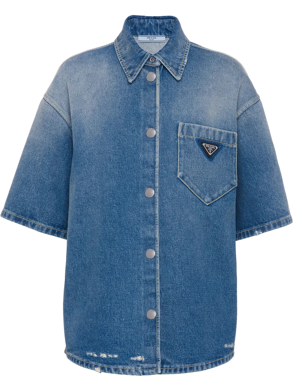 Triangle-Logo Denim Shirt