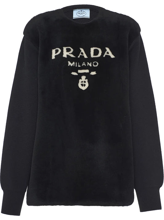 Logo-Intarsia Panelled Jumper