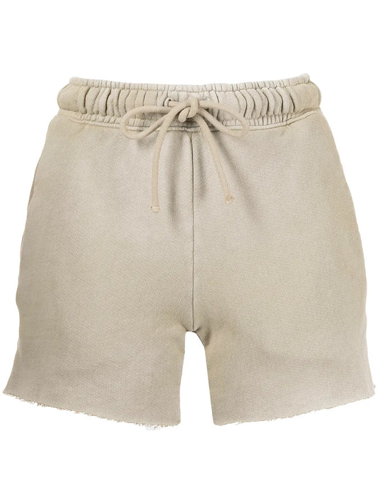 Faded Raw-Cut Track Shorts