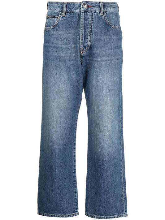 Iconic Plein Wide-Leg Jeans