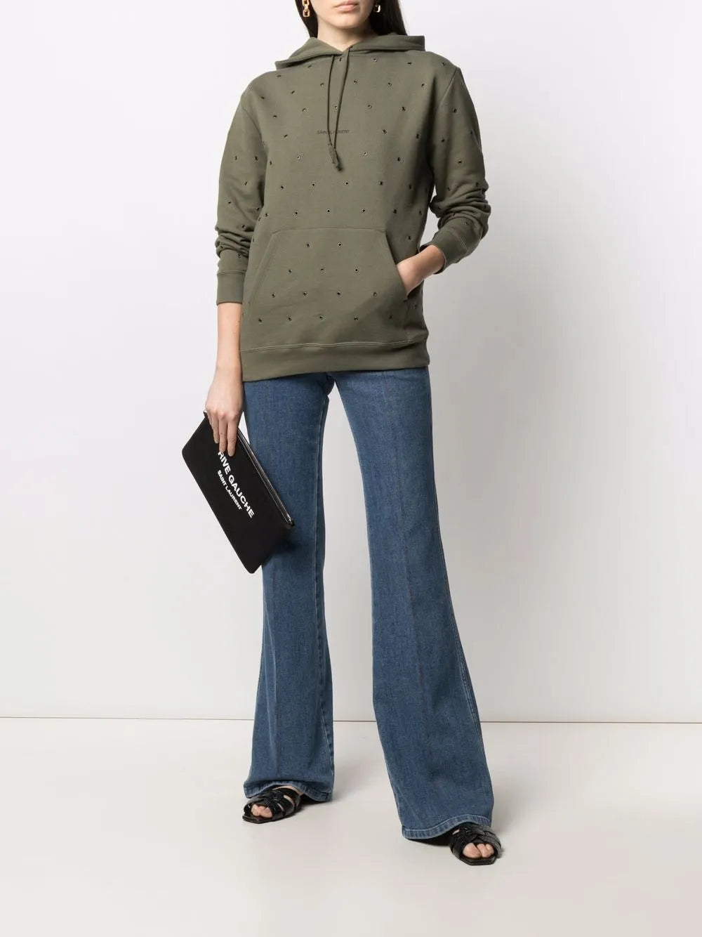 Eyelet-Embellished Hoodie