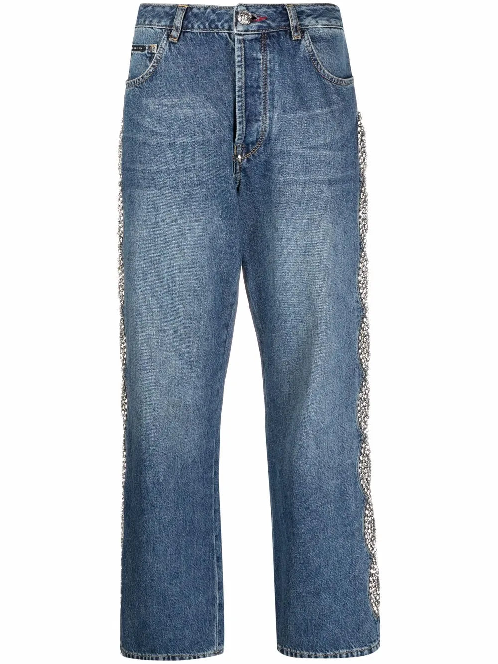 Crystal Cable Wide-Leg Jeans