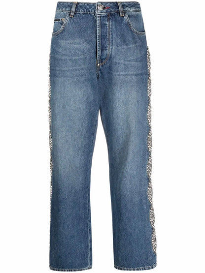 Crystal Cable Wide-Leg Jeans