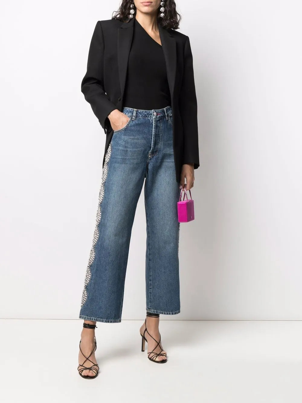 Crystal Cable Wide-Leg Jeans