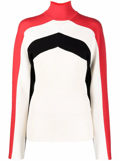 Colour-Block Roll-Neck Jumper