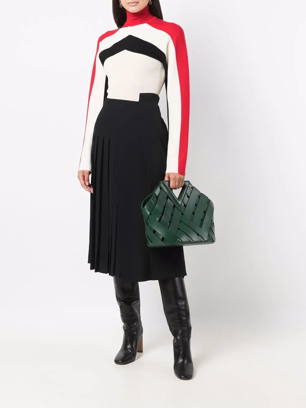 Colour-Block Roll-Neck Jumper