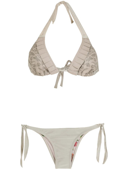 Ruffled Triangle Bikini Set