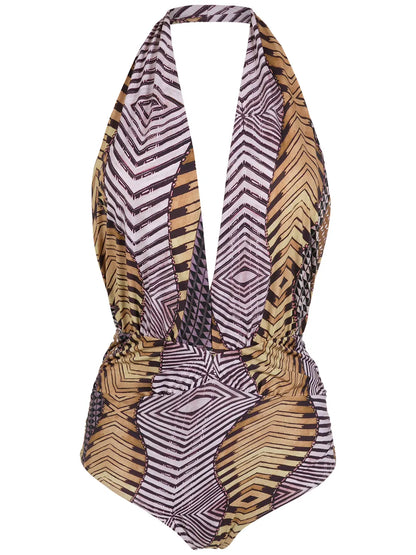 Printed Halterneck Swimsuit