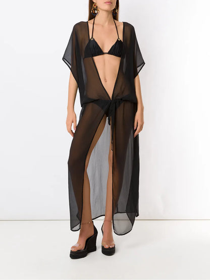 Silk Long Shirt Dress