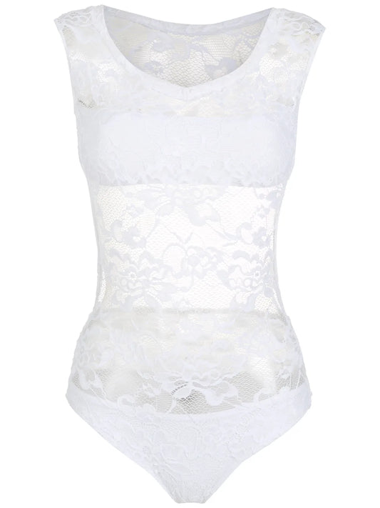 Lace-Panelled Bodysuit