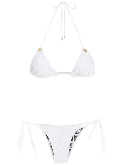 Textured Triangle Bikini Set