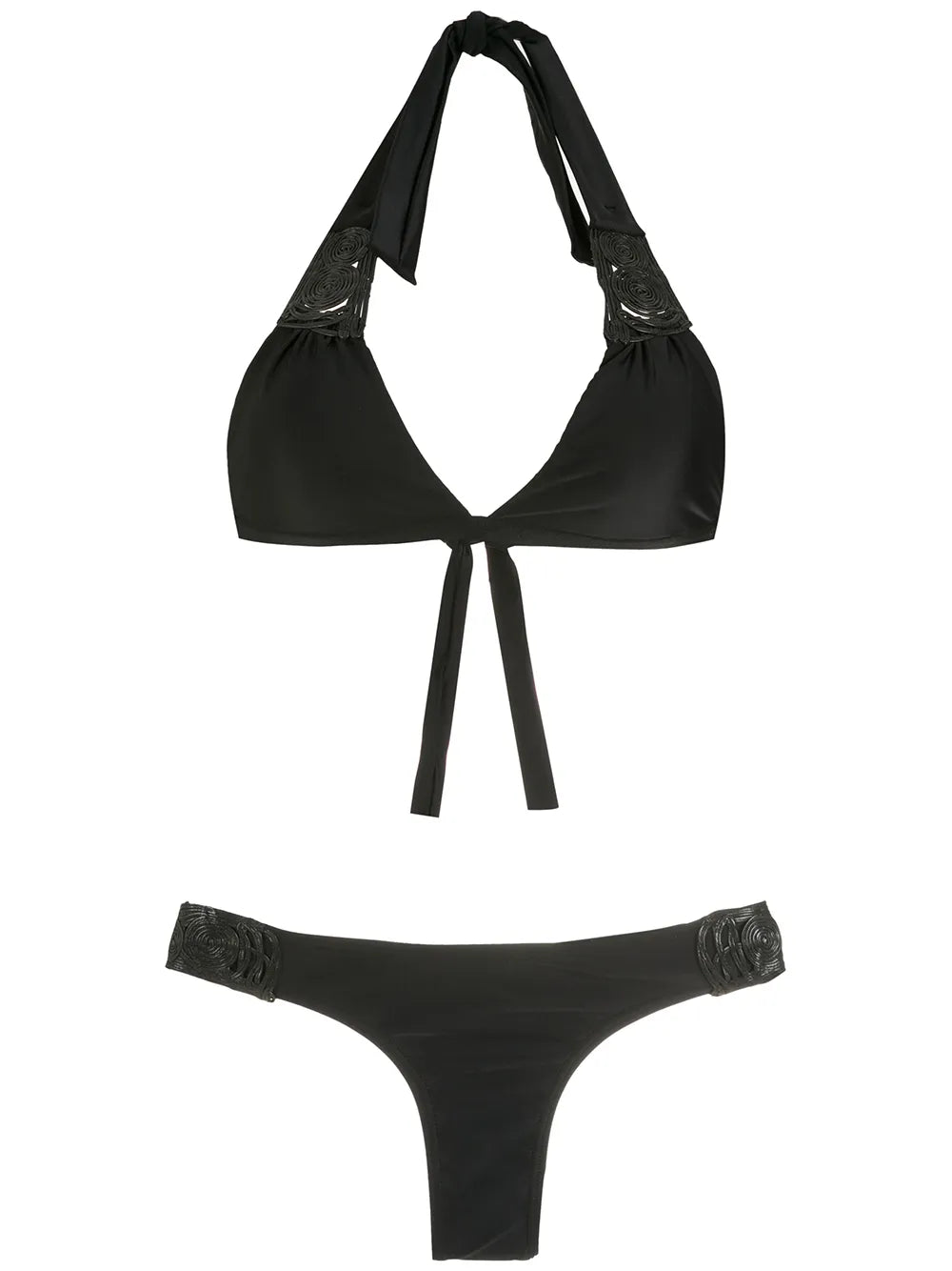Textured Halterneck Bikini Set
