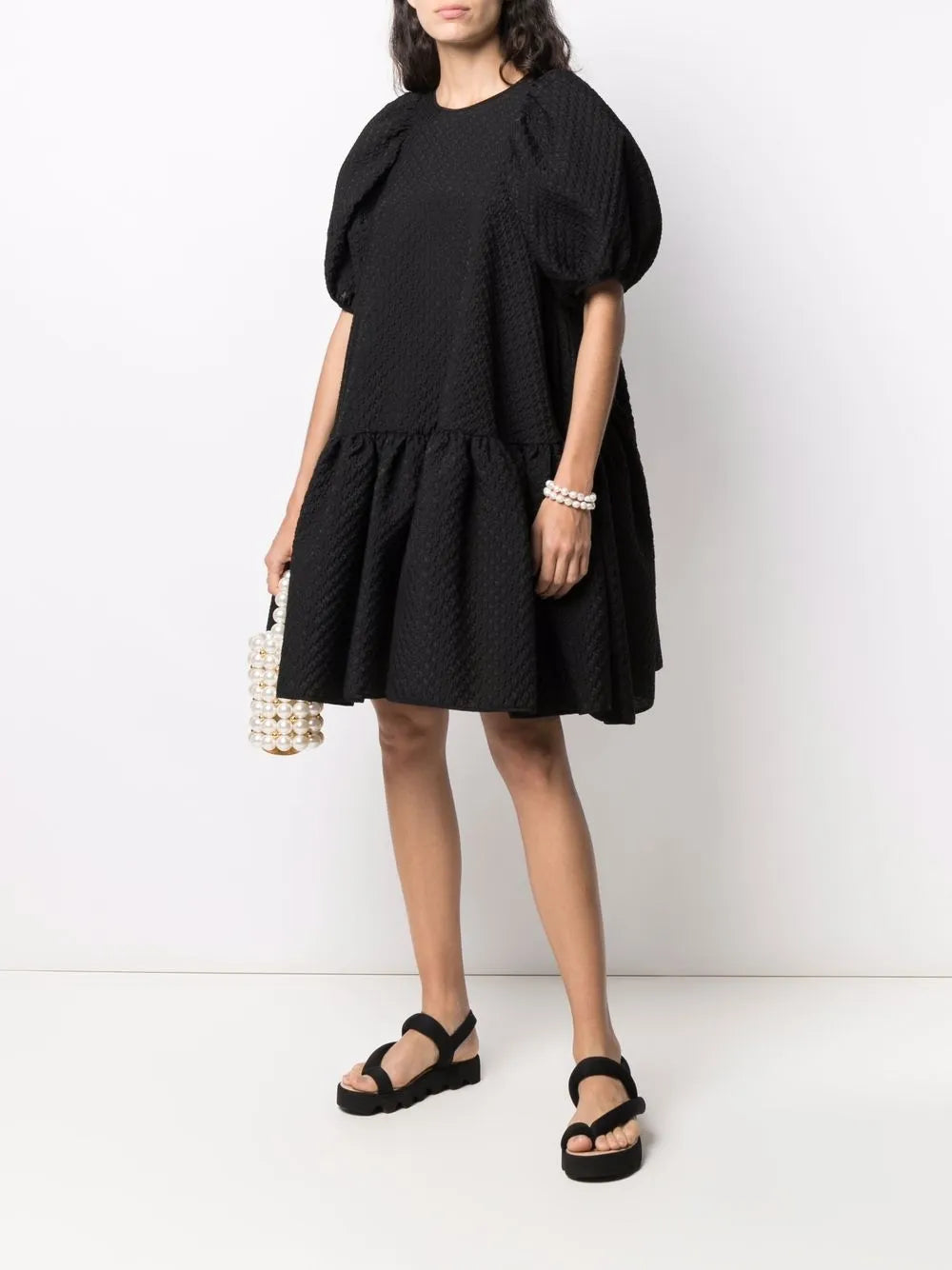 Alexa Puff-Shoulder Dress