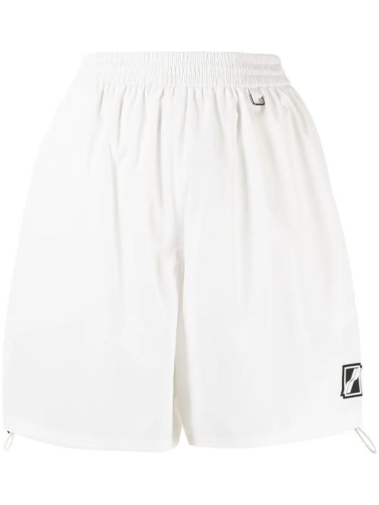 High-Waisted Logo-Patch Shorts