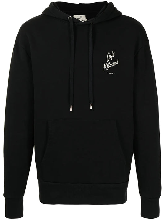 Café Kitsuné Print Drawstring Hoodie