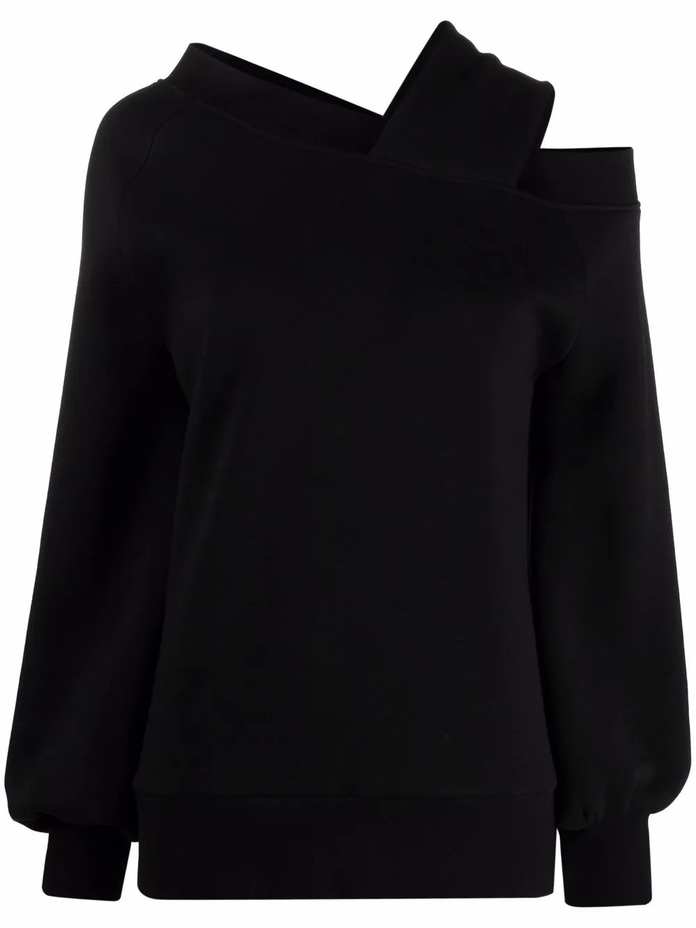 Balloon-Sleeve Off-Shoulder Sweatshirt