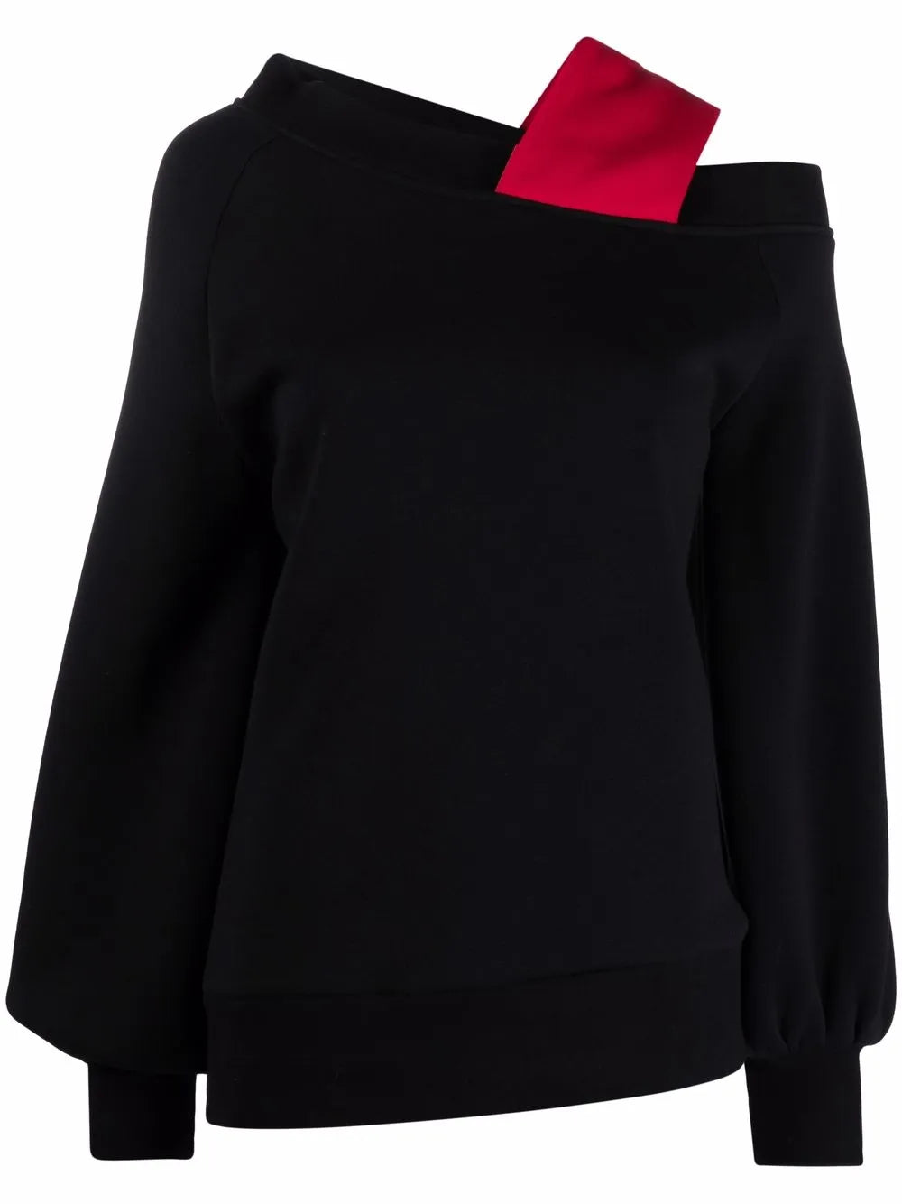 Padded-Strap Asymmetric Sweatshirt