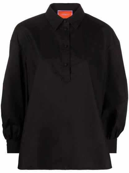 Poet Button-Placket Cotton Shirt