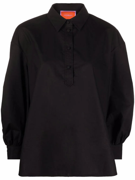 Poet Button-Placket Cotton Shirt