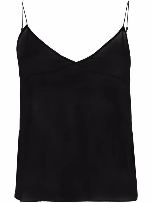 Sheer-Panel Vest Top