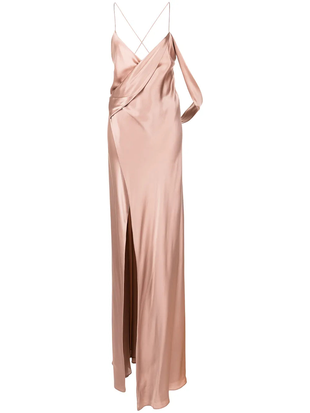 Silk Wrap Floor-Length Gown