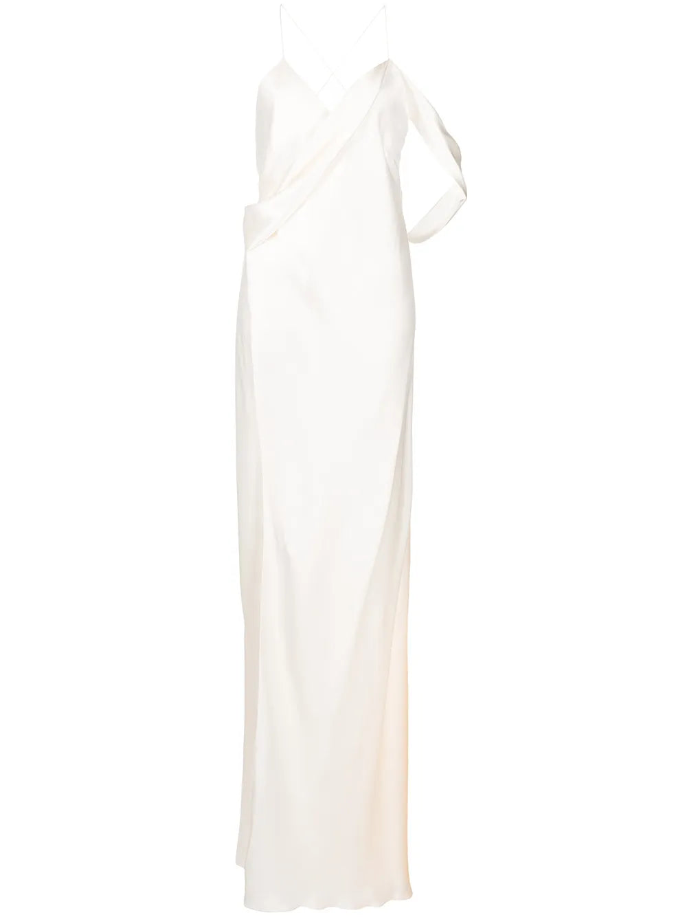 Silk Wrap Floor-Length Gown