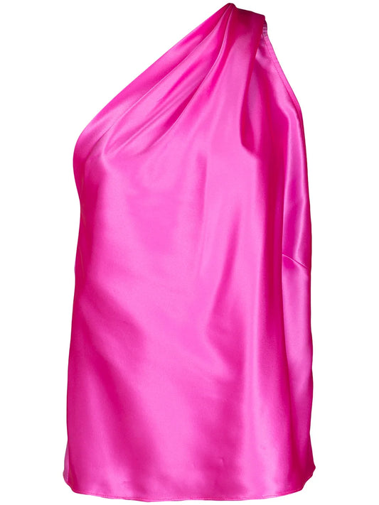 Draped One-Shoulder Blouse