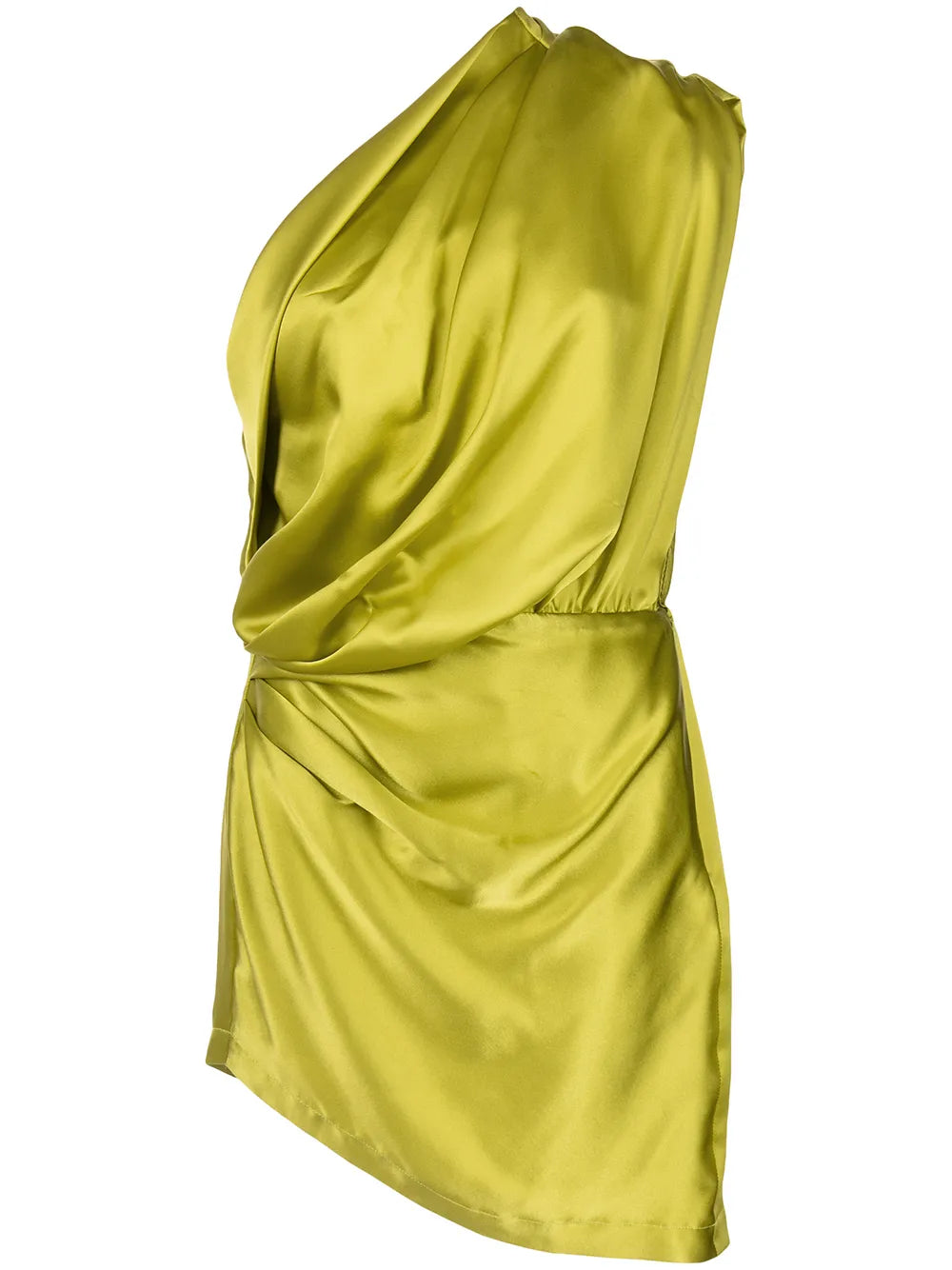 Satin Asymmetric Mini Dress