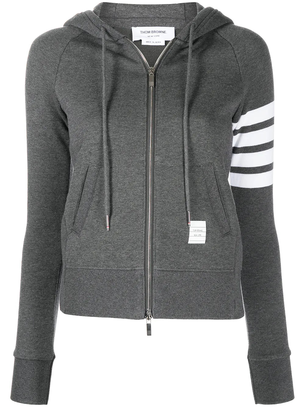 4-Bar Stripe Zip-Fastening Hoodie