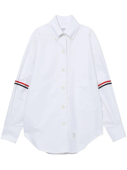 Button-Collar Grosgrain Armband Shirt