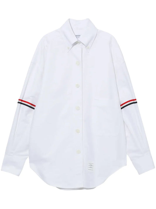 Button-Collar Grosgrain Armband Shirt