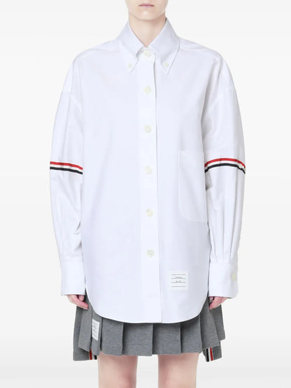 Button-Collar Grosgrain Armband Shirt
