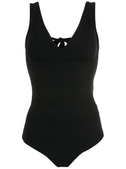 Tie-Fastening Textured Swimsuit