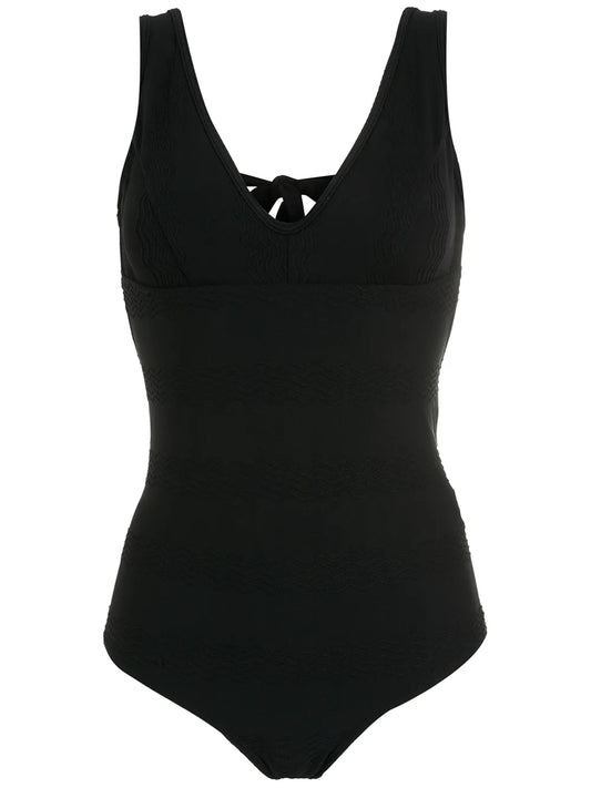 Tie-Fastening Textured Swimsuit