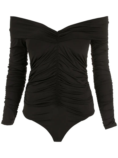 Ruched Long-Sleeves Bodysuit