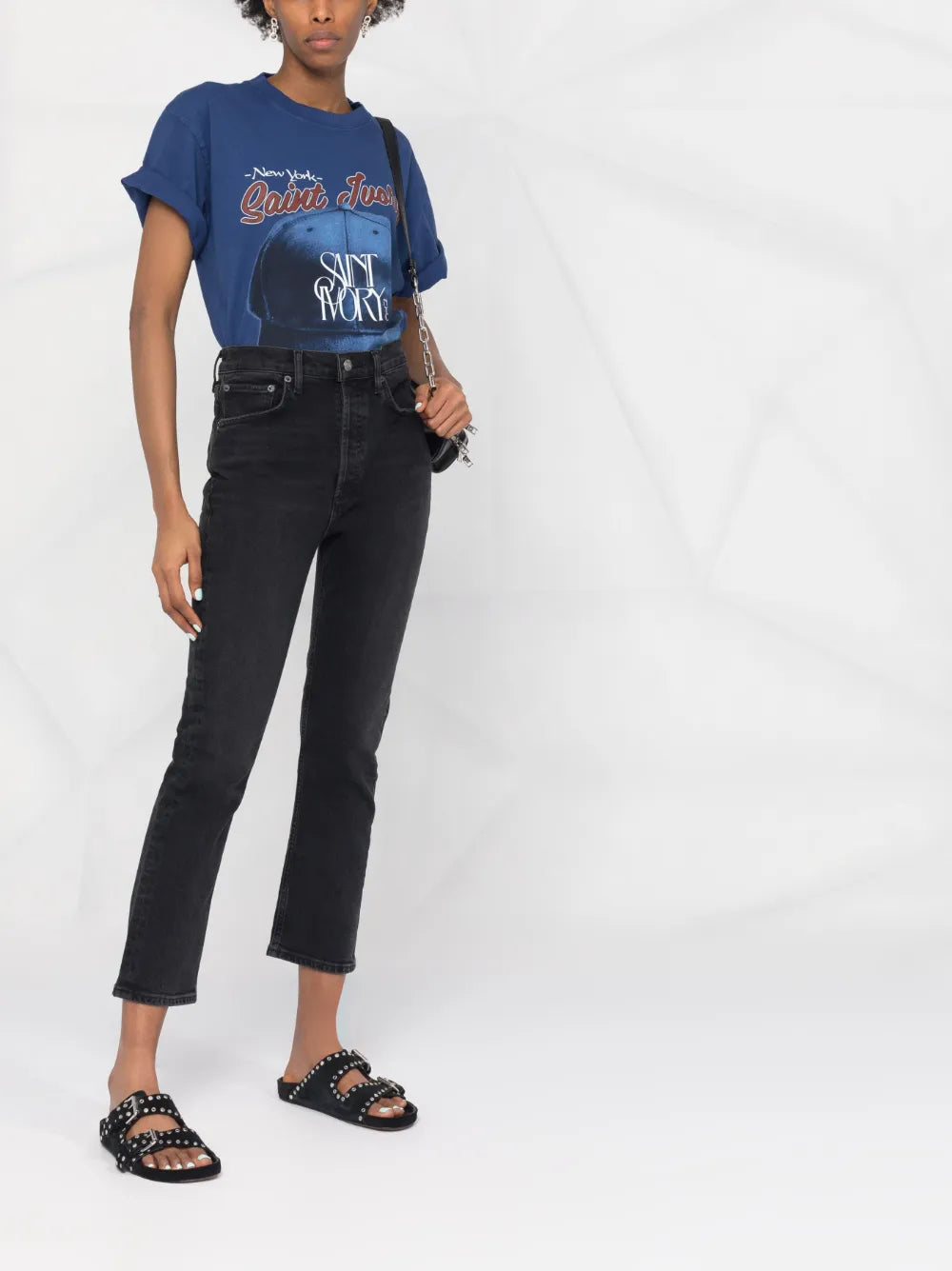 High-Waisted Straight-Leg Jeans
