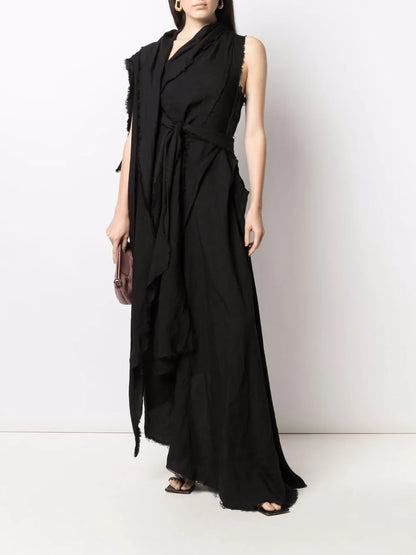 Asymmetric Draped Maxi Dress