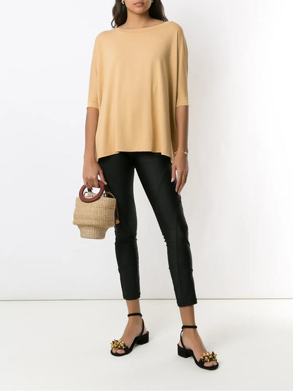 Cropped-Sleeve T-Shirt