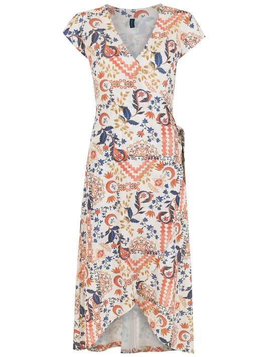 Falcão Tile-Print Wrap Dress