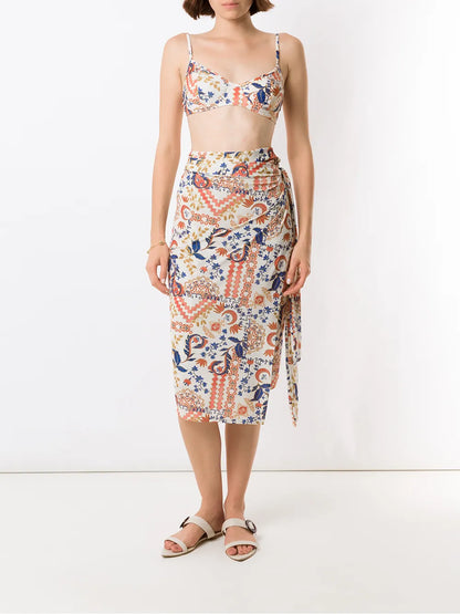 Cassis Graphic-Print Bikini Top
