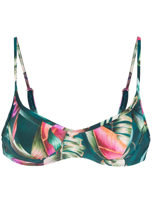 Cassis Leaf-Print Bikini